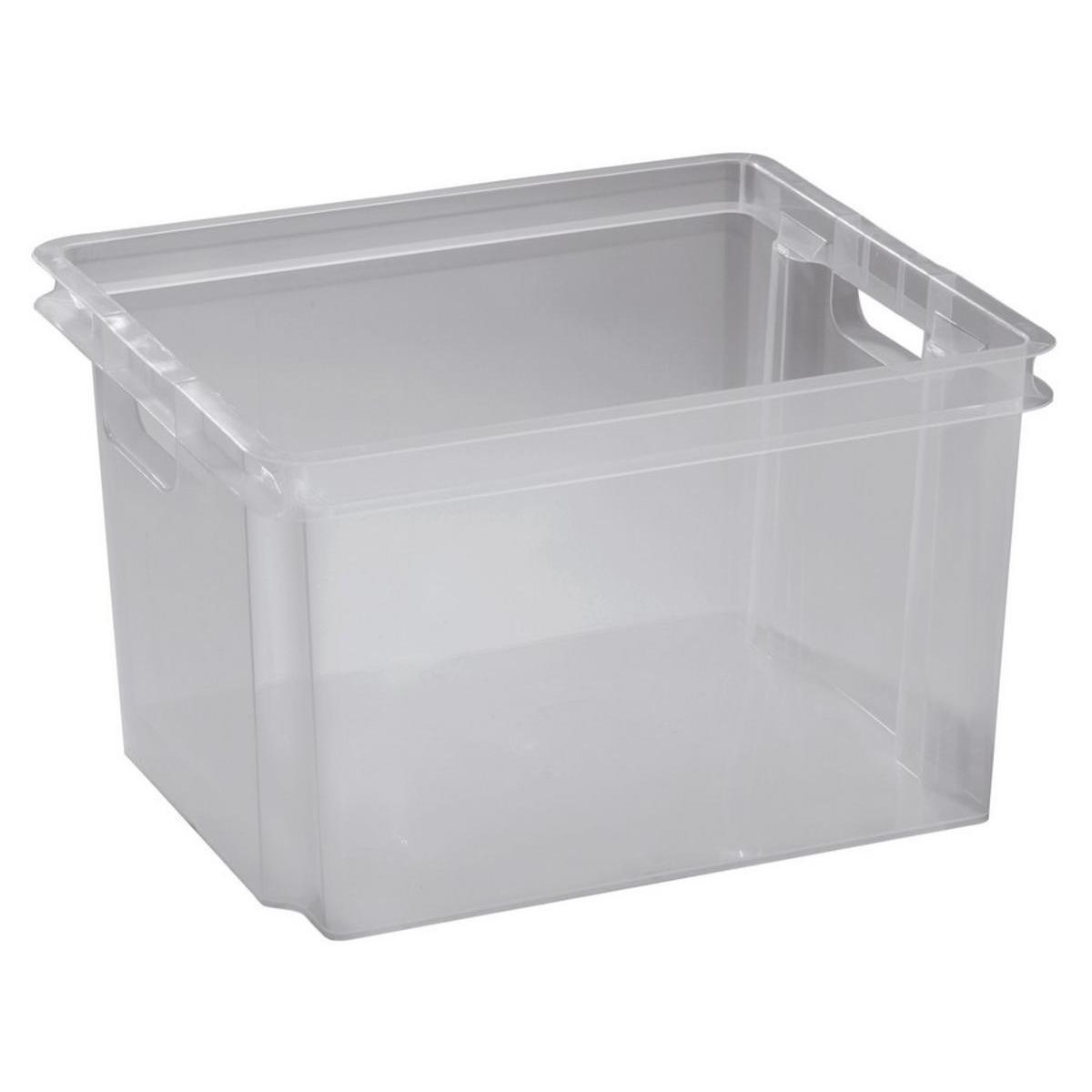Boîte de rangement - Plastique - 42 x 36 x H 26 cm - Gris