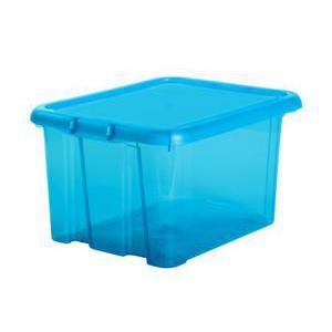 Box  rangement 18L - Plastique - 38,3 x 31 x 22,2 cm - Bleu turquoise