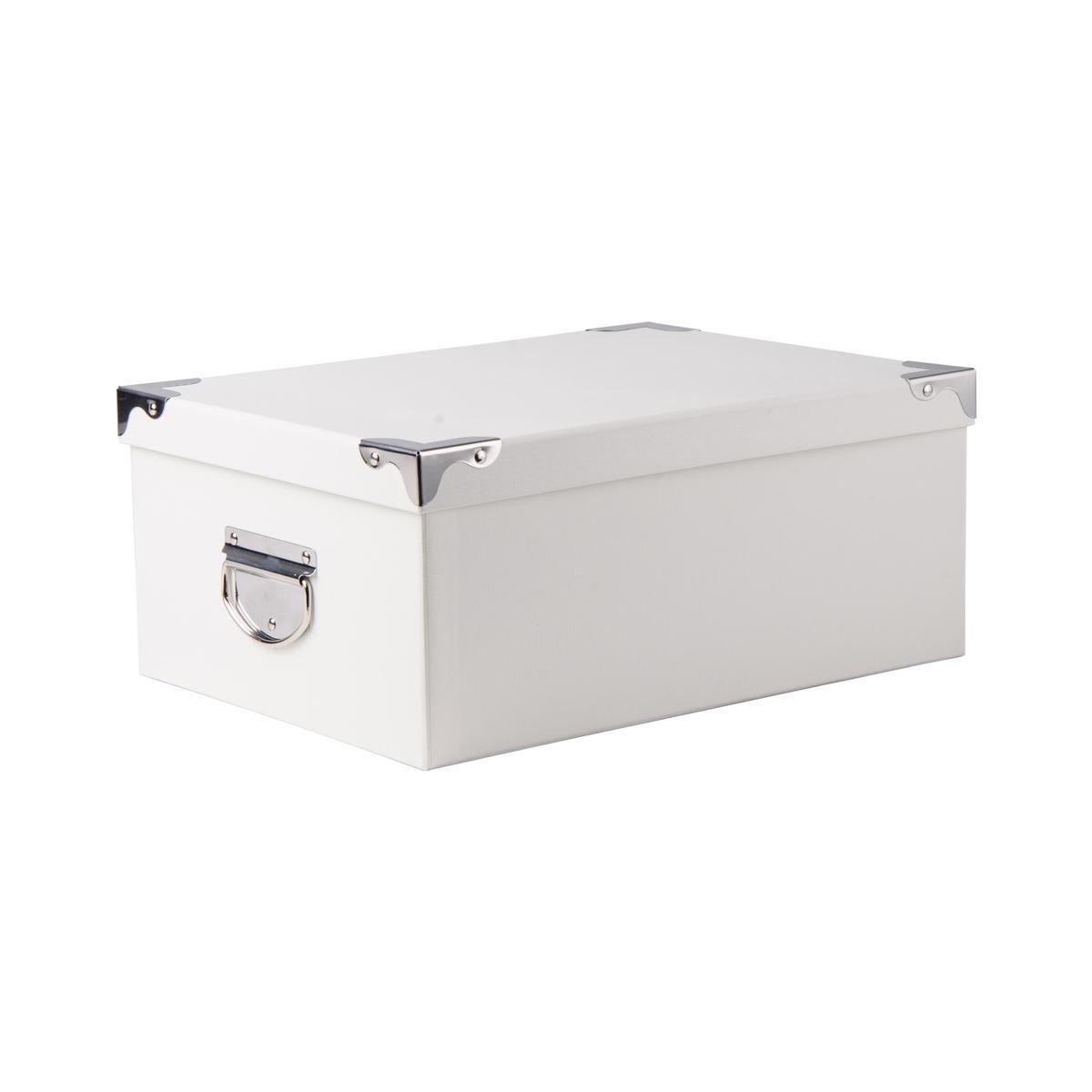 Boîte de rangement Lézard - Carton - 31 x 23,5 x 13,5 cm - Blanc