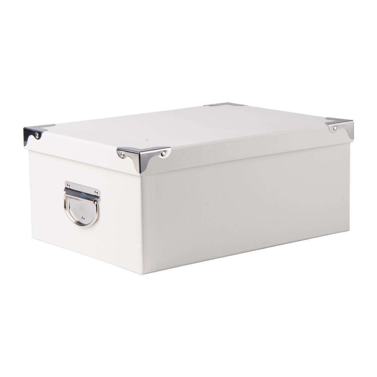 Boîte de rangement Lézard - 29 x 21 x 12,5 cm - Carton - Blanc