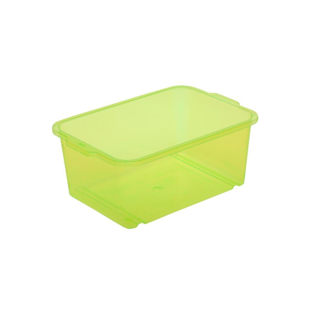 Mini box de rangement - Plastique - 25 x 17 x H 10 cm - Vert, violet ou blanc