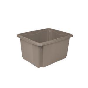 Box de rangement empilable - Plastique - 41 x 34 x H 22 cm - Vert, prune ou taupe