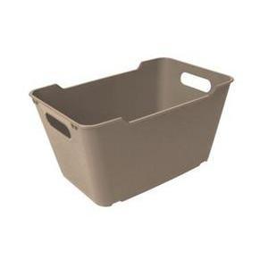 Boîte de rangement - Plastique - 29,5 x 19 x H 15 cm - Marron taupe