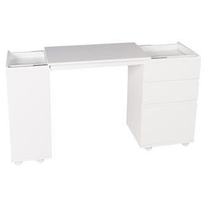 Bureau Laptop extensible - MDF - 66/120 x 36.5 x H 72 cm - Blanc