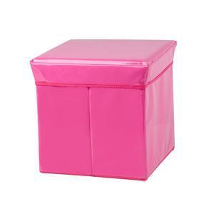 Coffre tabouret - Polyuréthane - 30 x 30 x 30 cm - Rose fuchsia