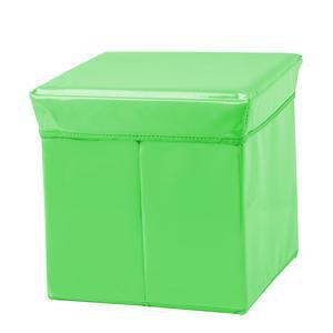 Coffre tabouret - Polyuréthane - 30 x 30 x 30 cm - Vert anis