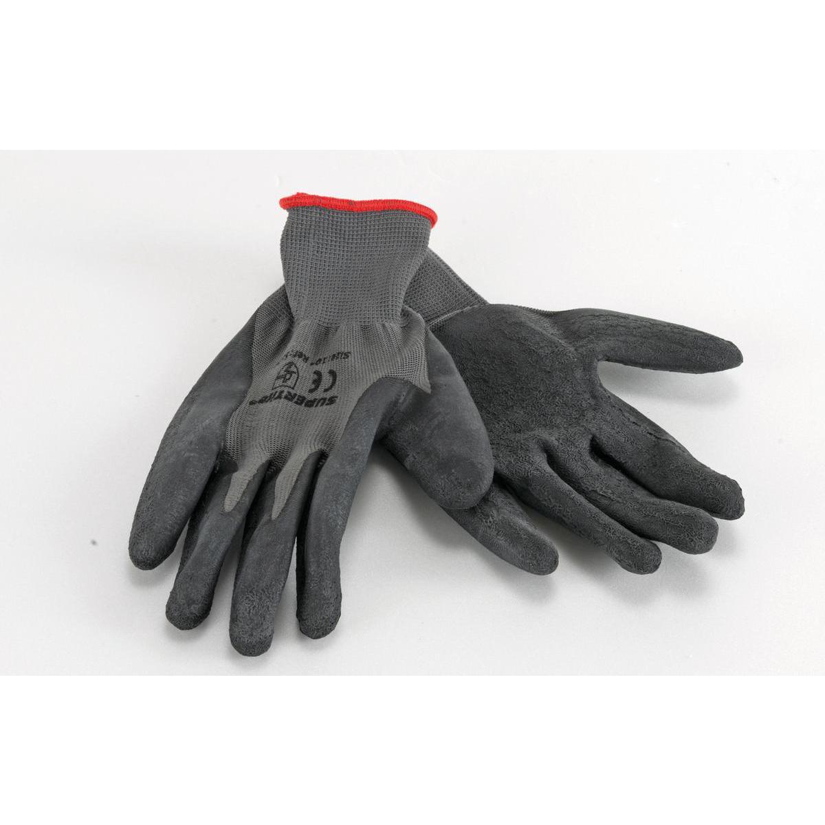 Gants de protection - Nylon et latex - Taille L - Noir