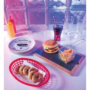 Planche de présentation burger - Ardoise - 30 x 20 cm - Noir