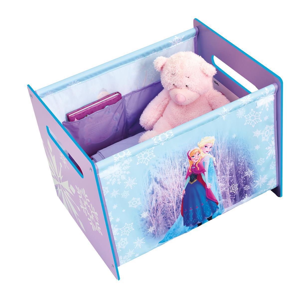 Coffre de rangement Reine des neiges- MDF et tissu - 51.5 x 39.5 x 39.5 cm - Multicolore