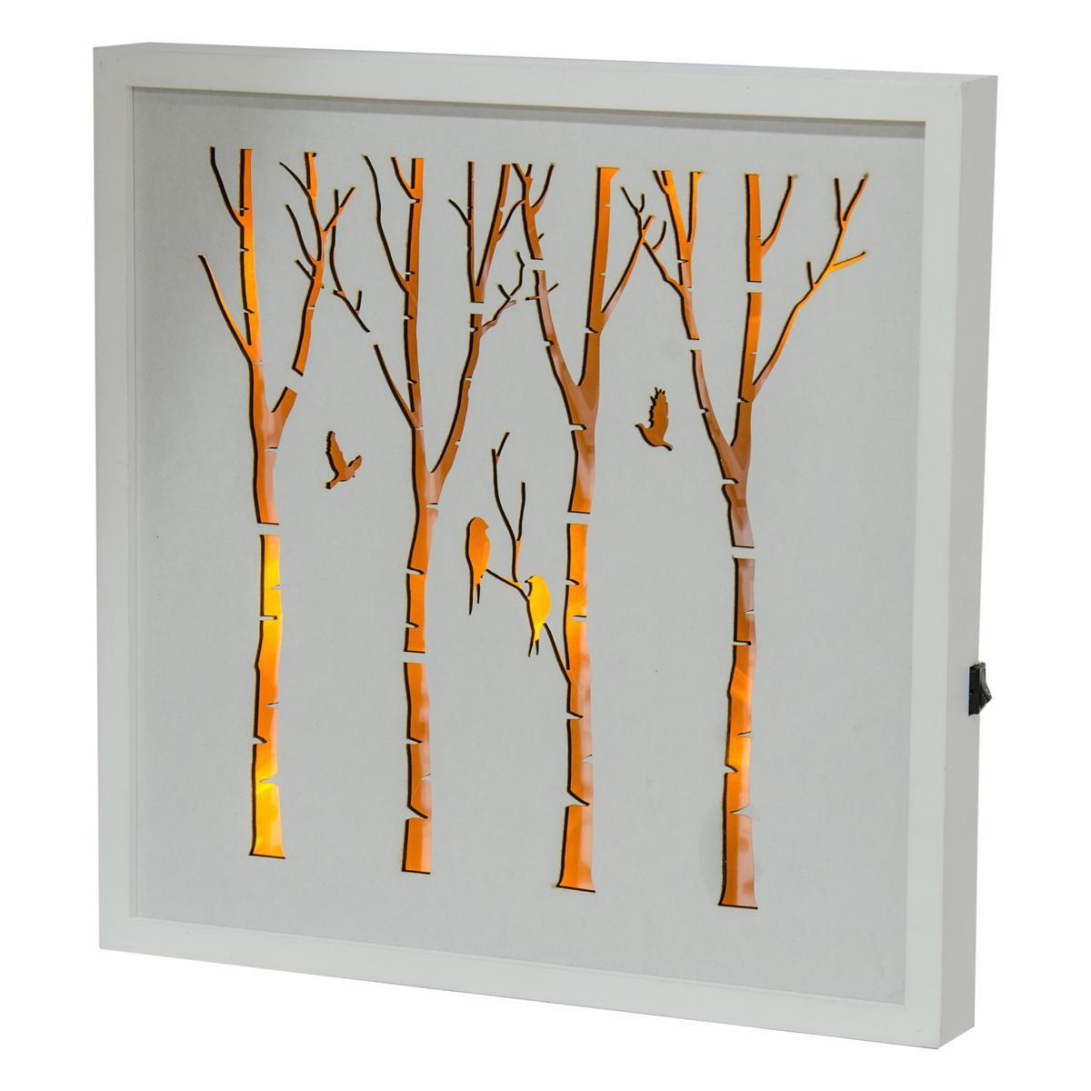 Tableau LED - MDF - 30 x 3 x H 30 cm - Blanc