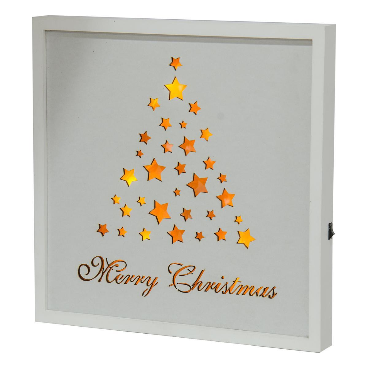 Tableau LED - MDF - 30 x 3 x H 30 cm - Blanc