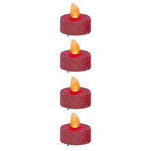 Lot de 8 bougies LED pailletés - Plastique - 3,8 x 3,8 x H 3,8 cm - Différents assortis