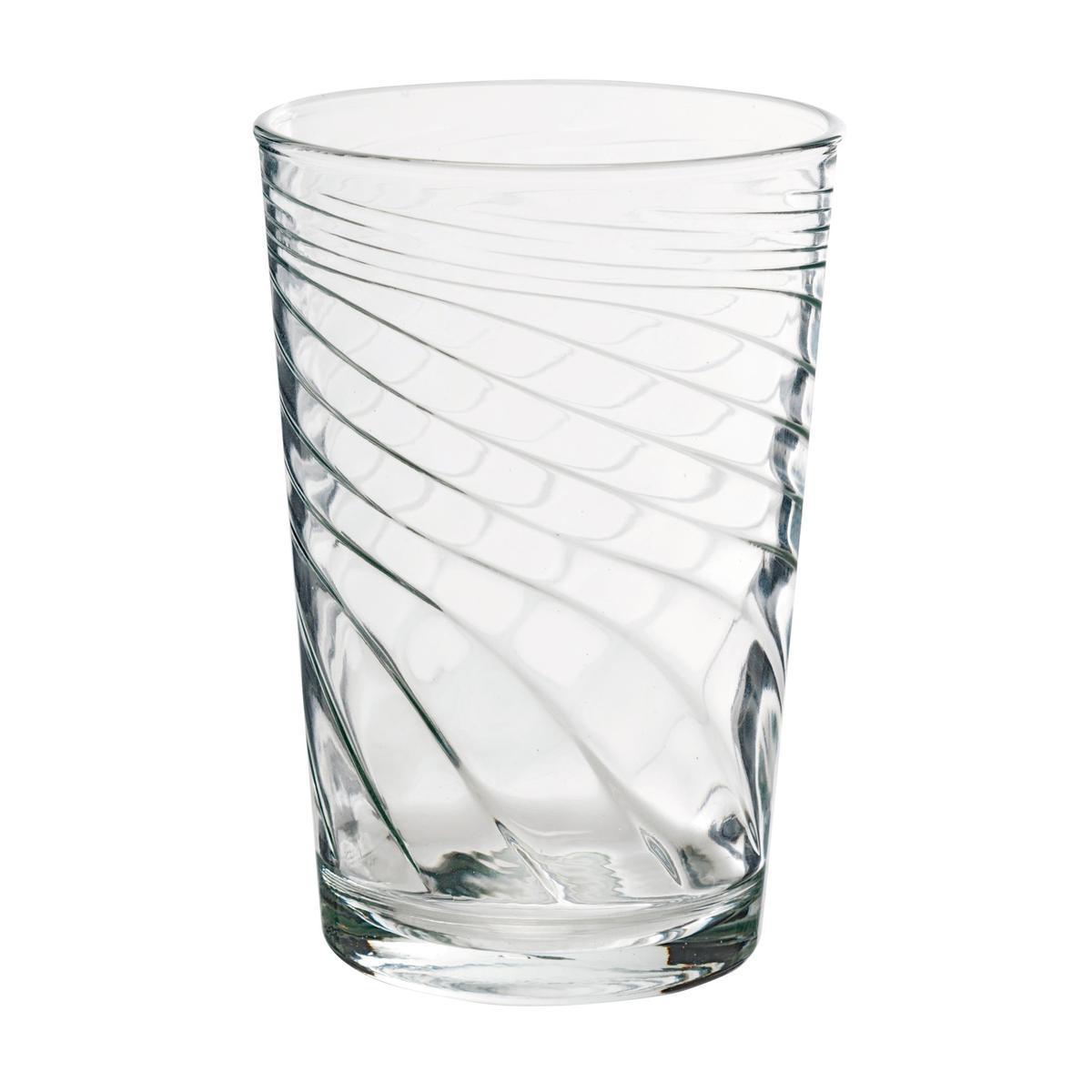 Lot de 6 gobelets en verre motif pois - 20 cl