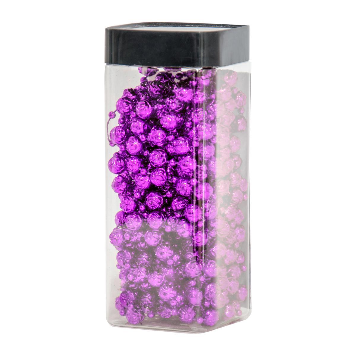 Guirlande fleurs - Acrylique - 6,5 x 6,5 x H 16 cm - Violet