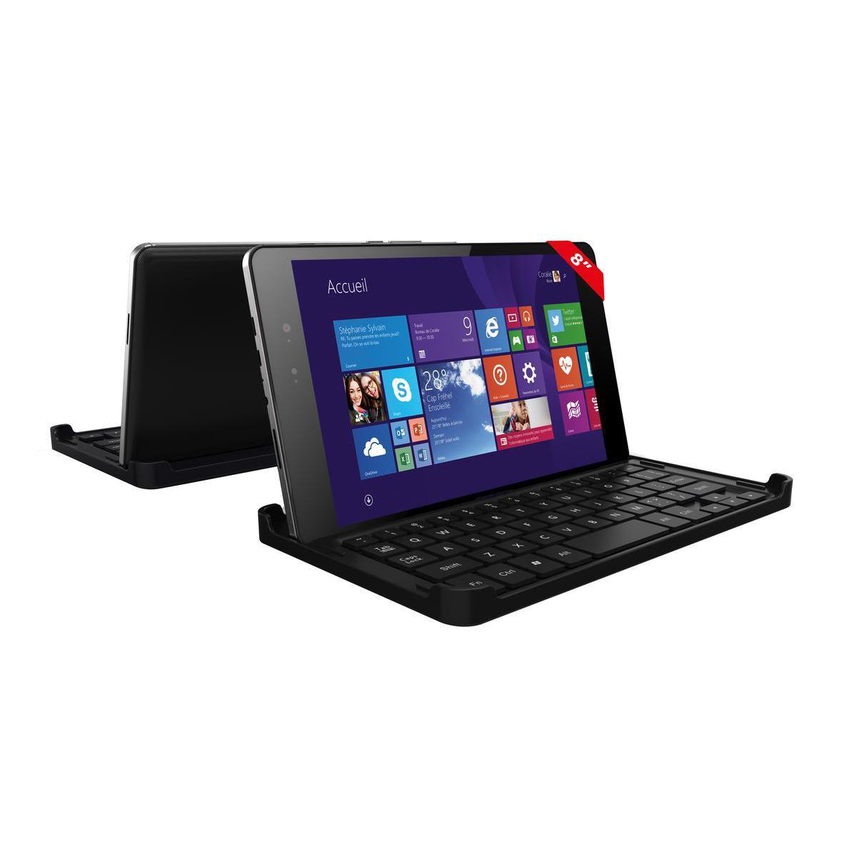 Tablette 2 en 1 Thomson 8 et 32 go - Acier - 213 x 121 x 9 mm - Noir