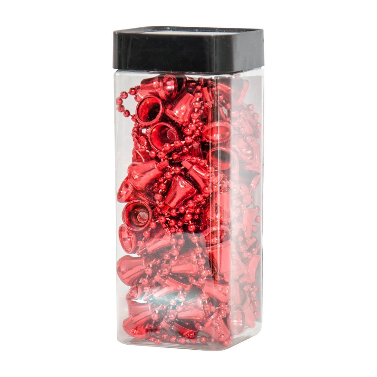 Guirlande cloches - Acrylique - 6,5 x 6,5 x H 16 cm - Rouge