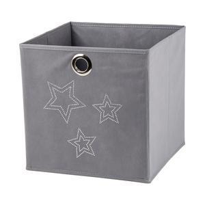 Cubes de rangement avec œillet et strass - Tissu - 30 x 30 x 30 cm - Gris