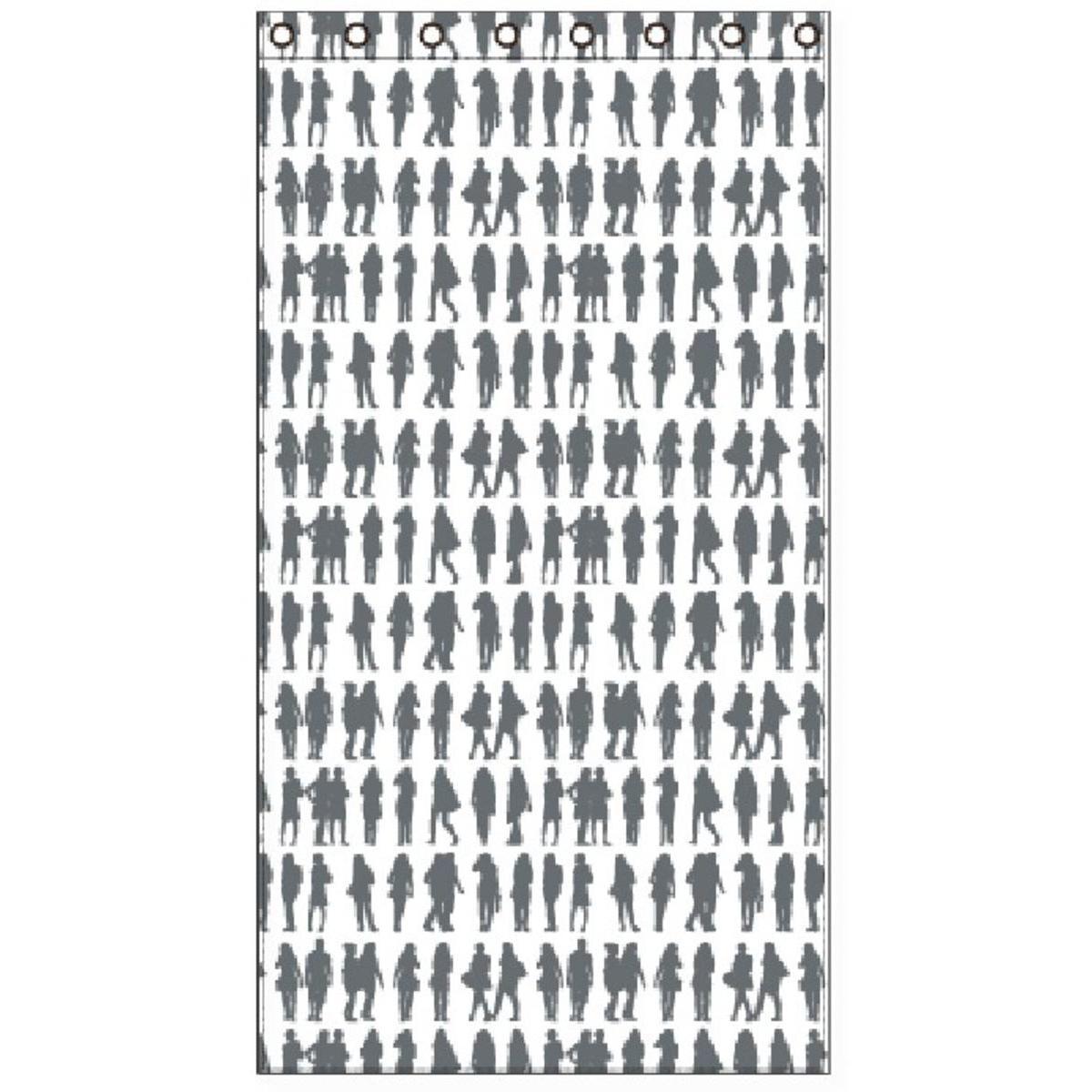 Voilage people - Polyester - 140 x 240 cm - Noir et blanc