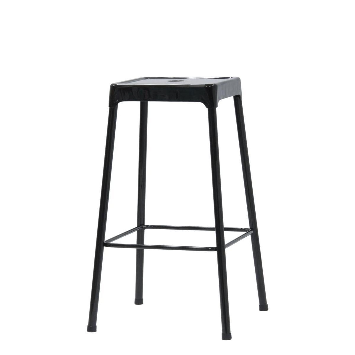 Tabouret de bar - Acier - 45 x 45 x H 74 cm - Noir