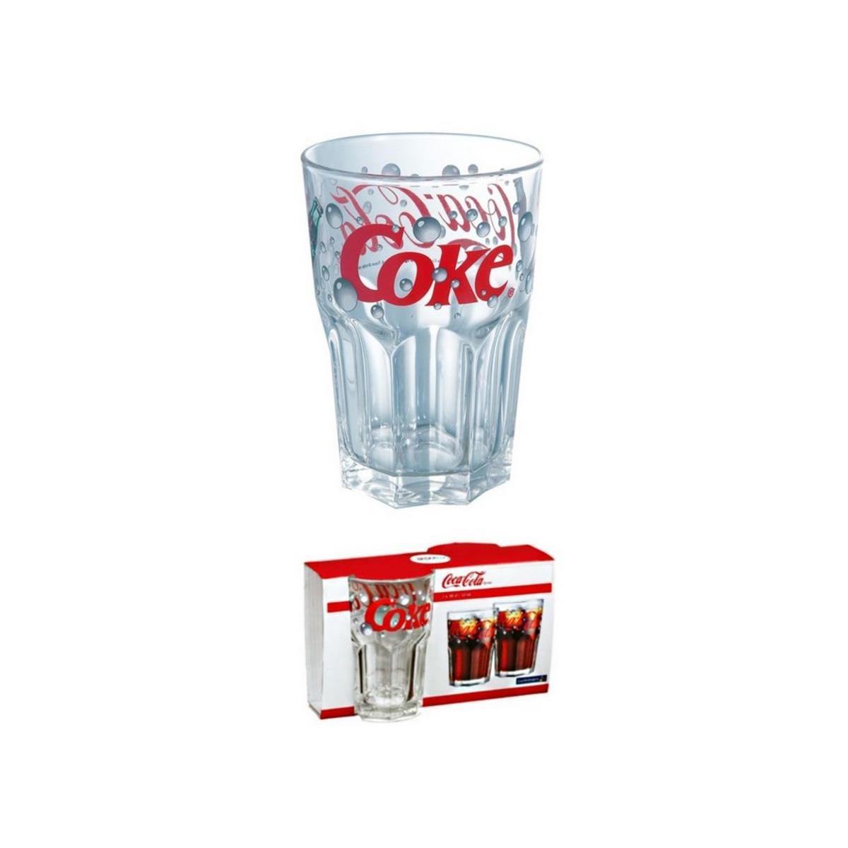 Lot de 2 gobelets Coca-Cola - Verre - 36 cl - Blanc