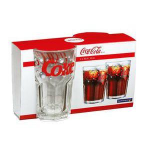 Lot de 2 gobelets Coca-Cola - Verre - 36 cl - Blanc