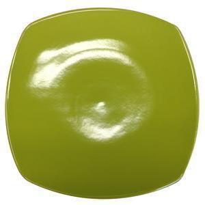 Assiette plate - Grès - 20 x 20 cm - Vert anis
