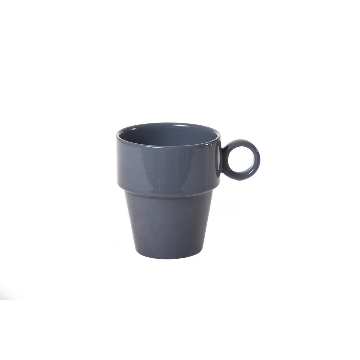 Mug empilable en grès - 25 cl - Gris anthracite