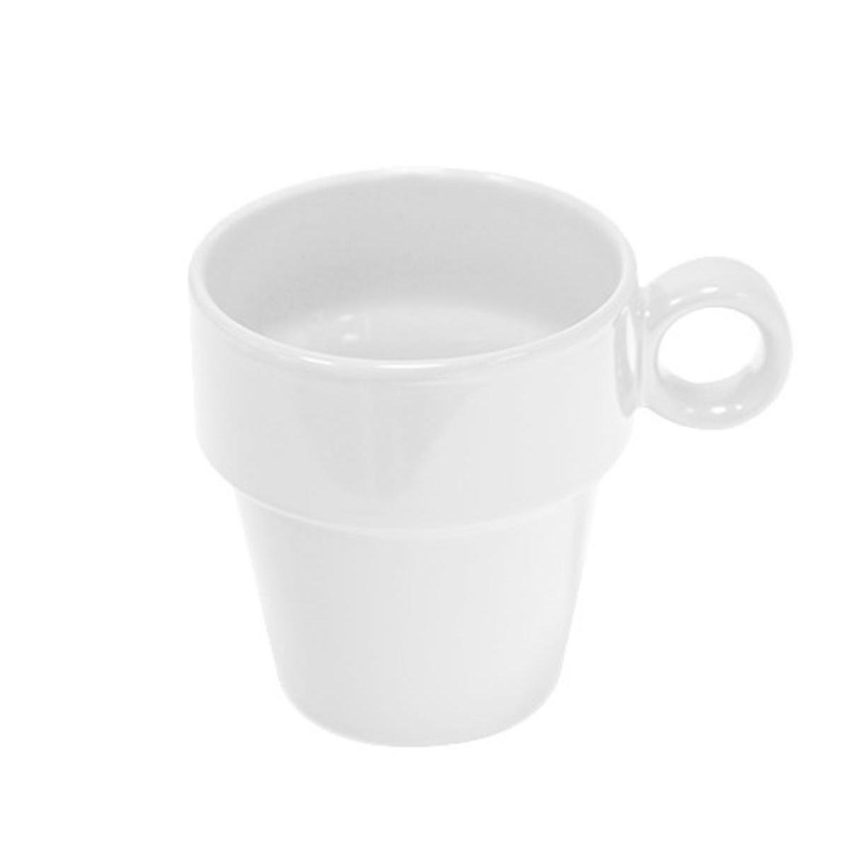 Mug empilable - Grès - 6 cm - Blanc