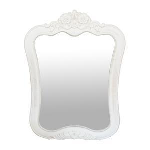Miroir Charme effet patine - MDF - 60 x 80 x 2 cm - Blanc