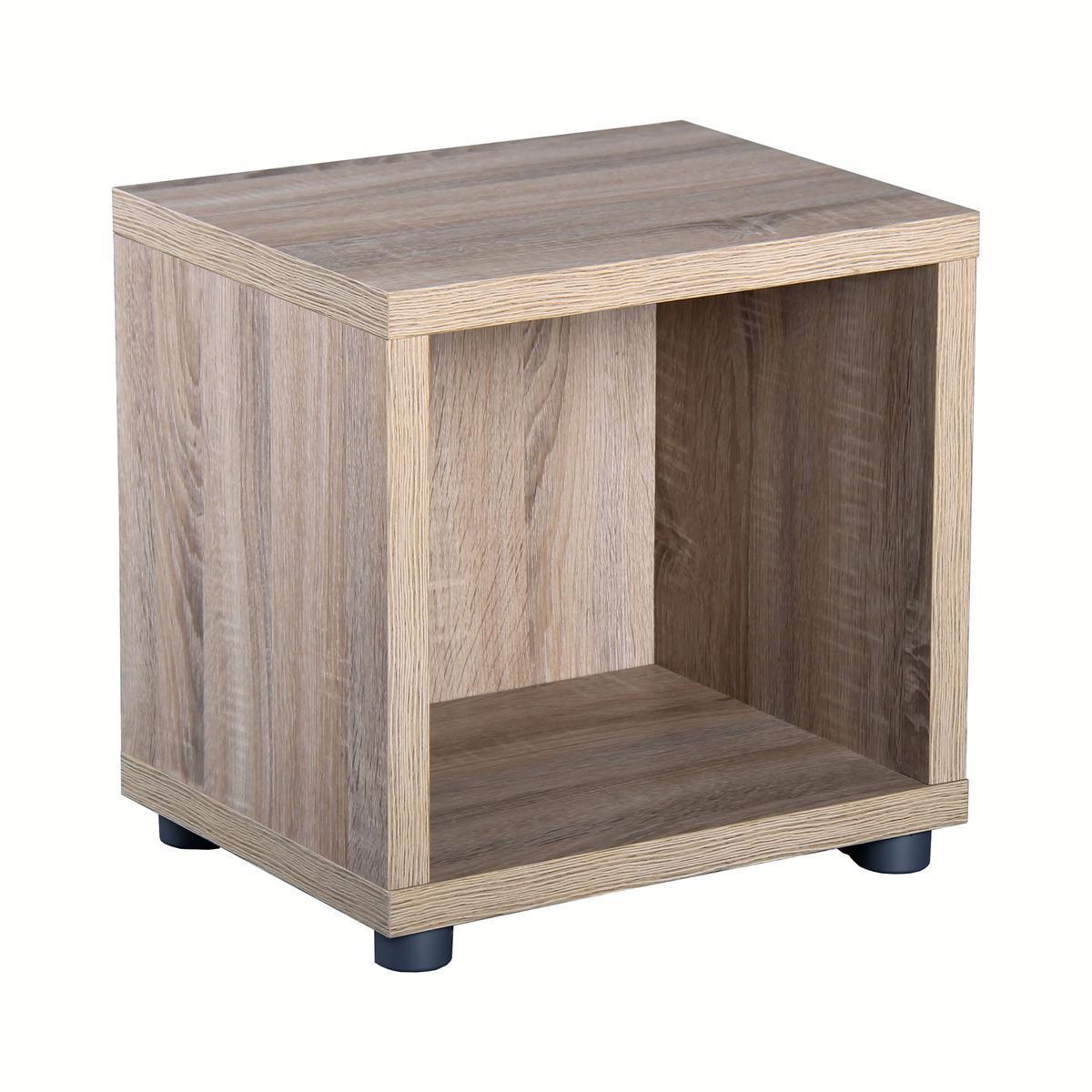 Table d'appoint - MDF - 44 x 35 x H 44 cm - Couleur chêne