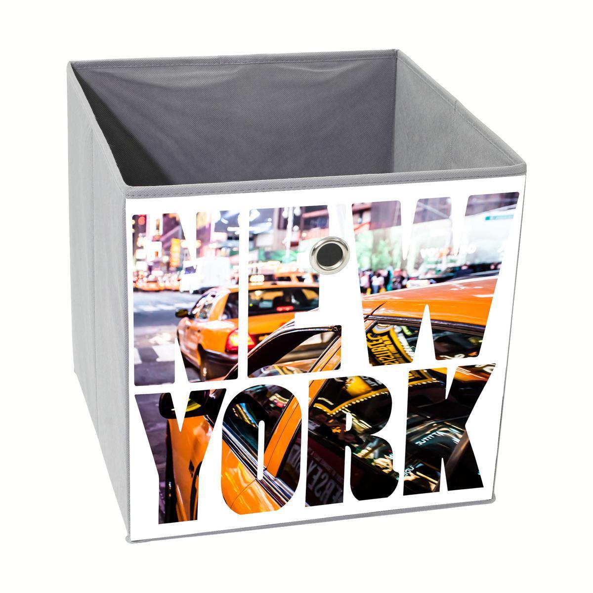 Cube de rangement City - Tissu non tissé - 28 x 28 x 28 cm - Multicolore