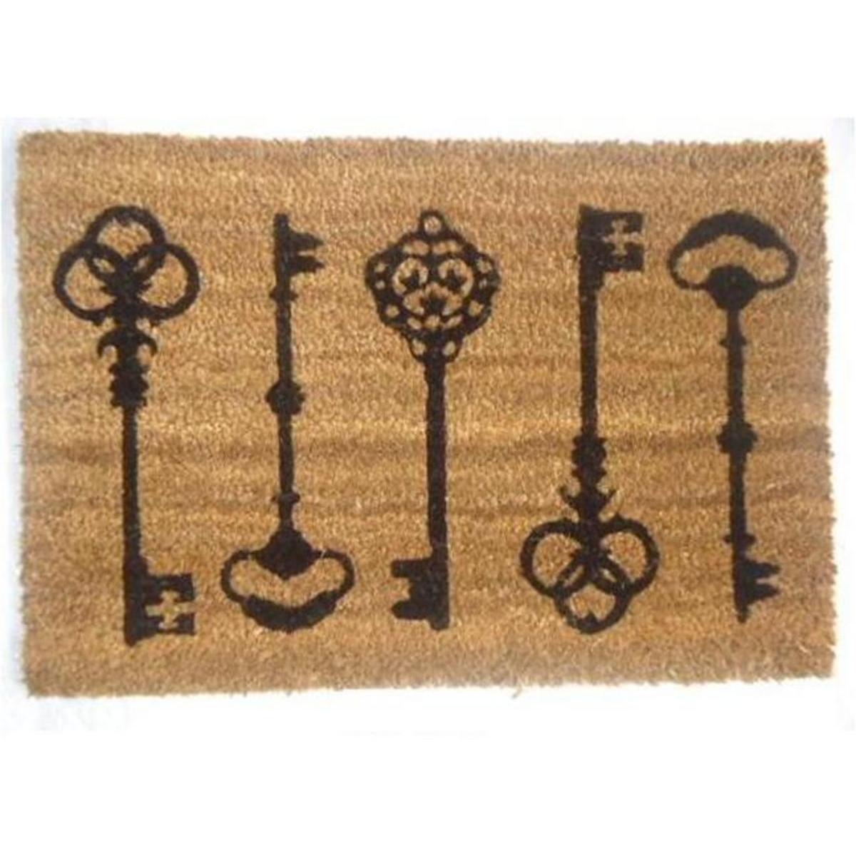 Tapis 5 clefs - Fibres de Coco et latex - 40 x 60 cm - Marron Coco