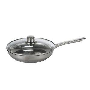 Poêle - Inox - D 24 cm - Intérieur gris mate et extérieur gris brillant