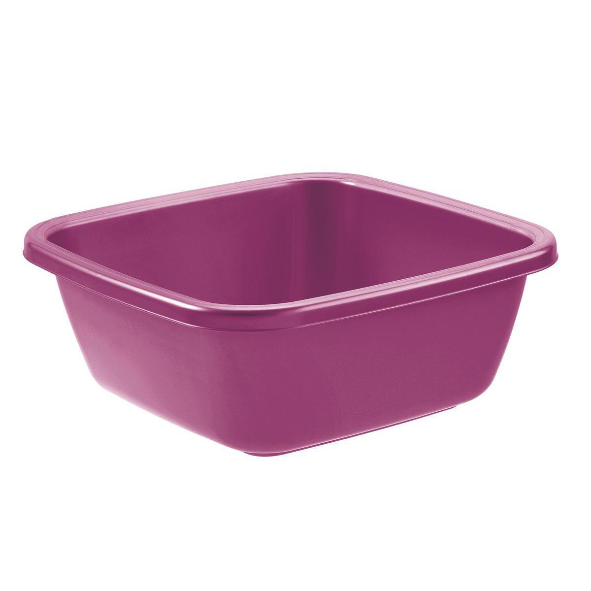 Bassine carrée - Plastique - 30 x 30 cm - Violet prune