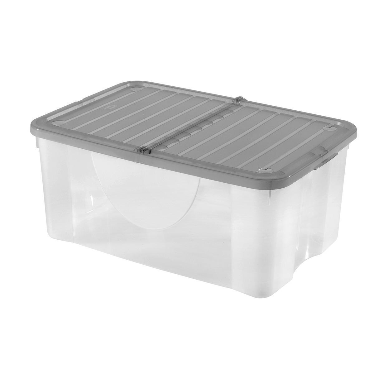 Box de rangement - Plastique - 57,3 x 39 x 26 cm - Argent