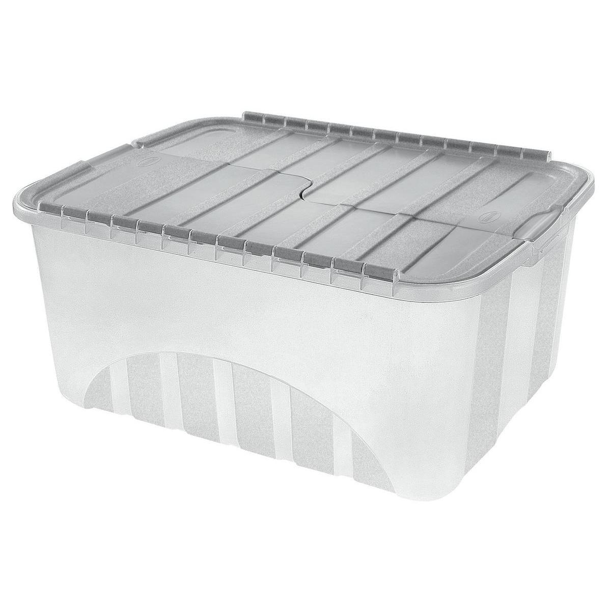 Box de rangement - Plastique - 59 x 43 x 27,2 cm - Argent