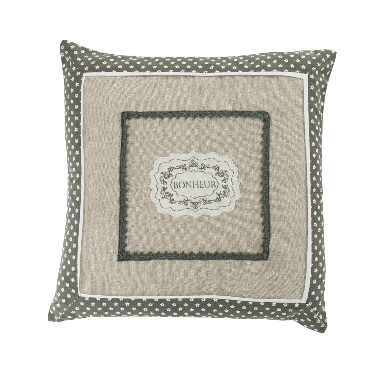 Coussin campagne - Coton - 40 x 40 cm - Gris