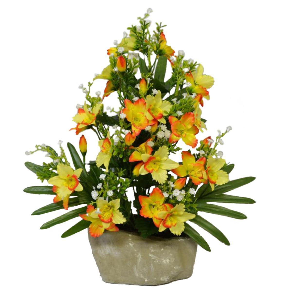 Jardinière d'orchidées et anthuriums - Polyester - H 38 x 40 cm - 2 coloris au choix