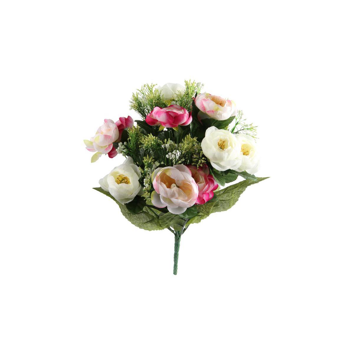 Bouquet de renoncules - Polyester - H 42 cm - 2 coloris au choix