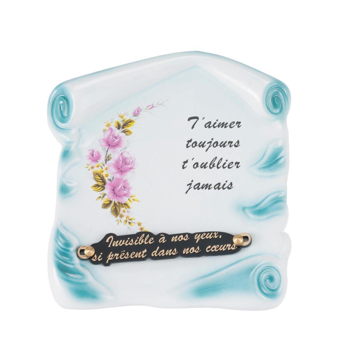 Plaque - Porcelaine - 21 x 25 cm - Multicolore