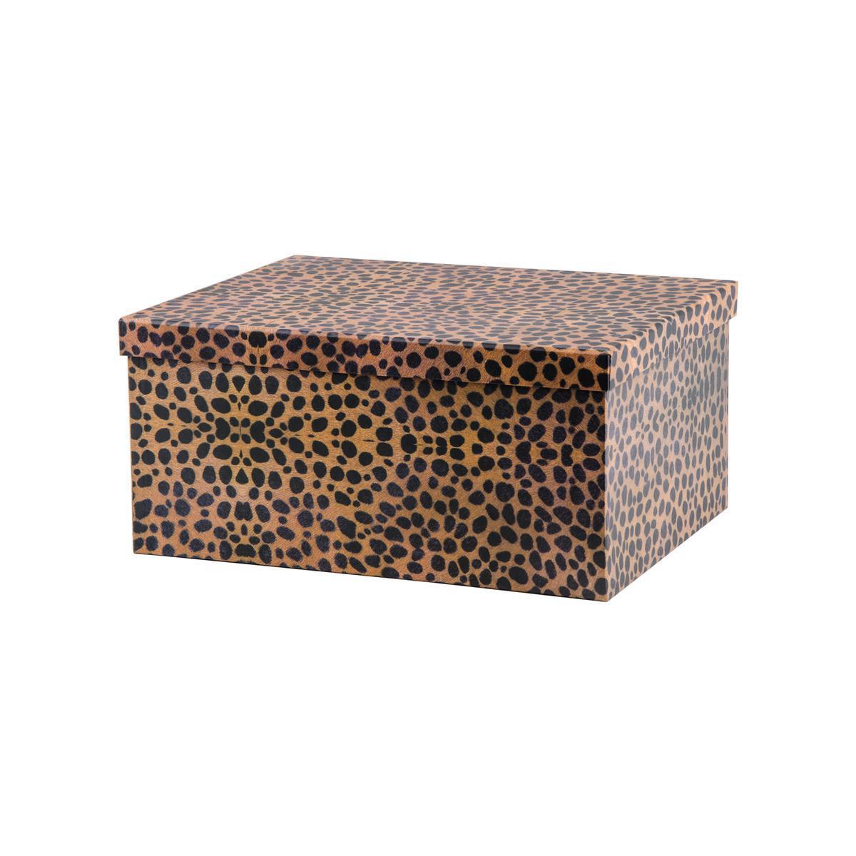 Boite tigré en carton - 30,5 x 23,5 x 13,5 cm - Noir et marron