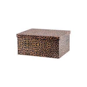 Boite tigré en carton - 28 x 21 x 12 cm - Noir et marron