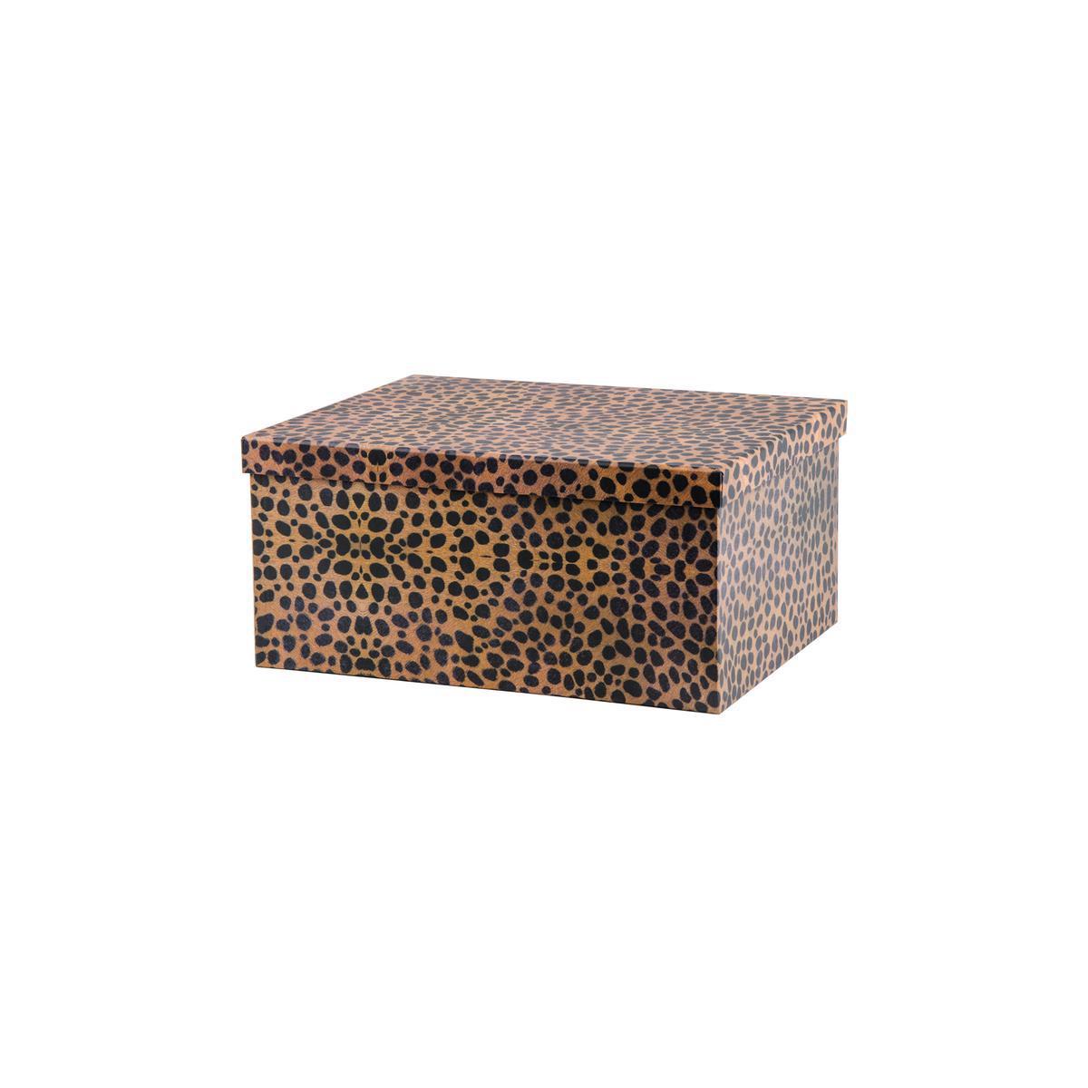 Boite tigré en carton - 25,5 x 19 x 10,5 cm - Noir et marron