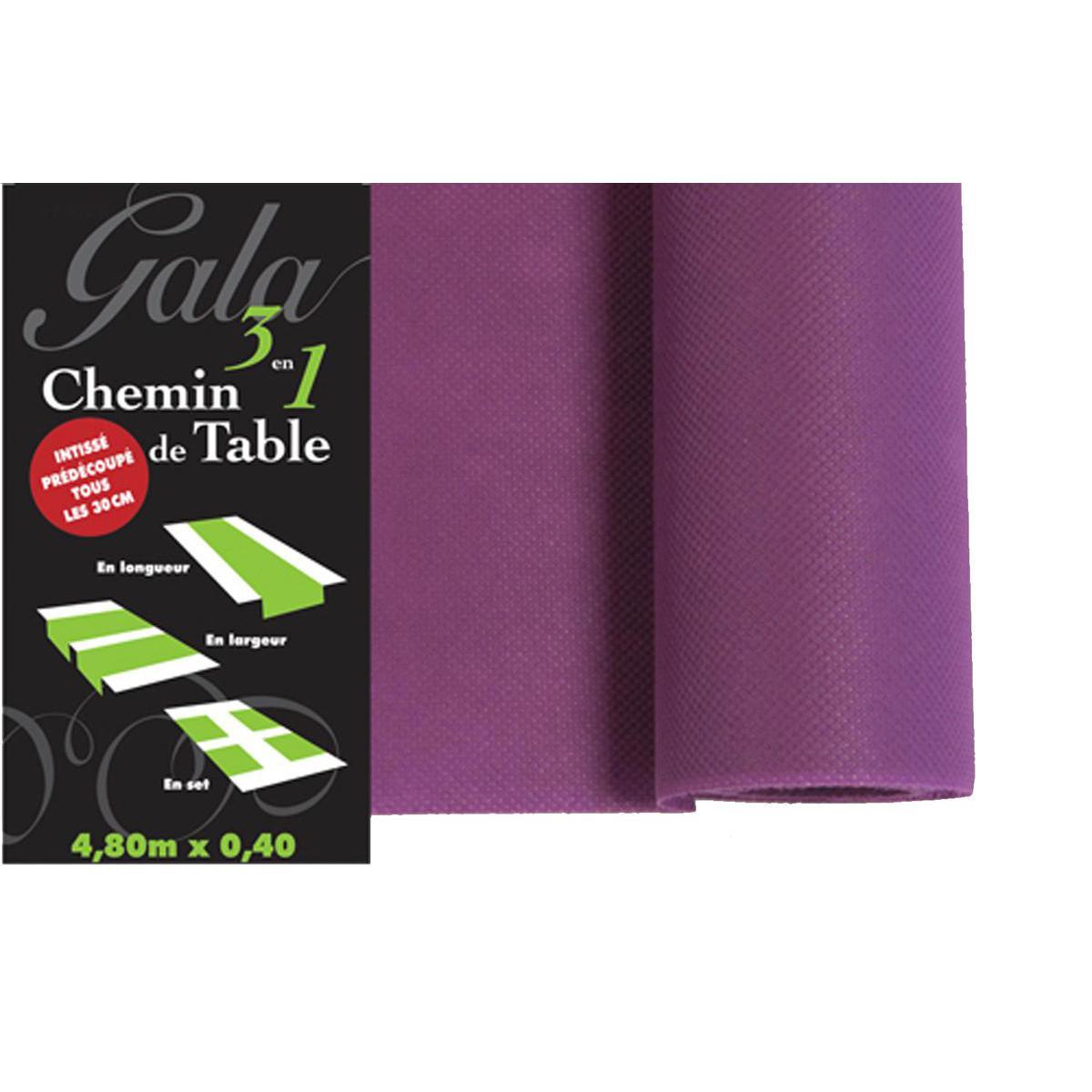 Chemin de table intissé - Papier - 4,8 m - Violet