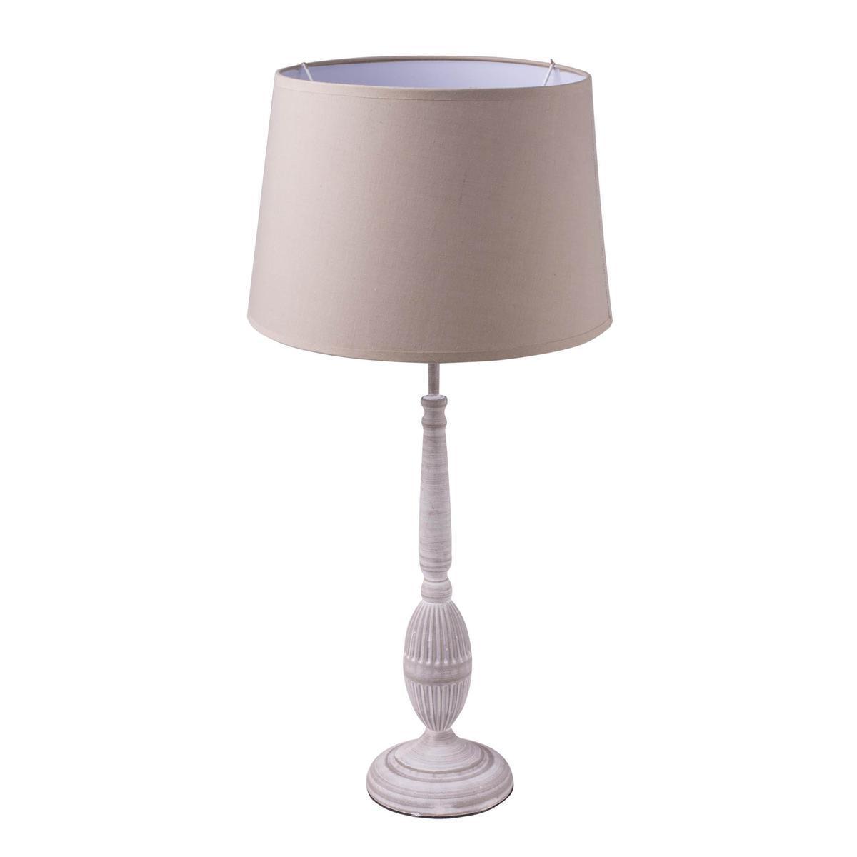 Lampe - Acier et coton - 30 x 30 x H 62 cm - Gris