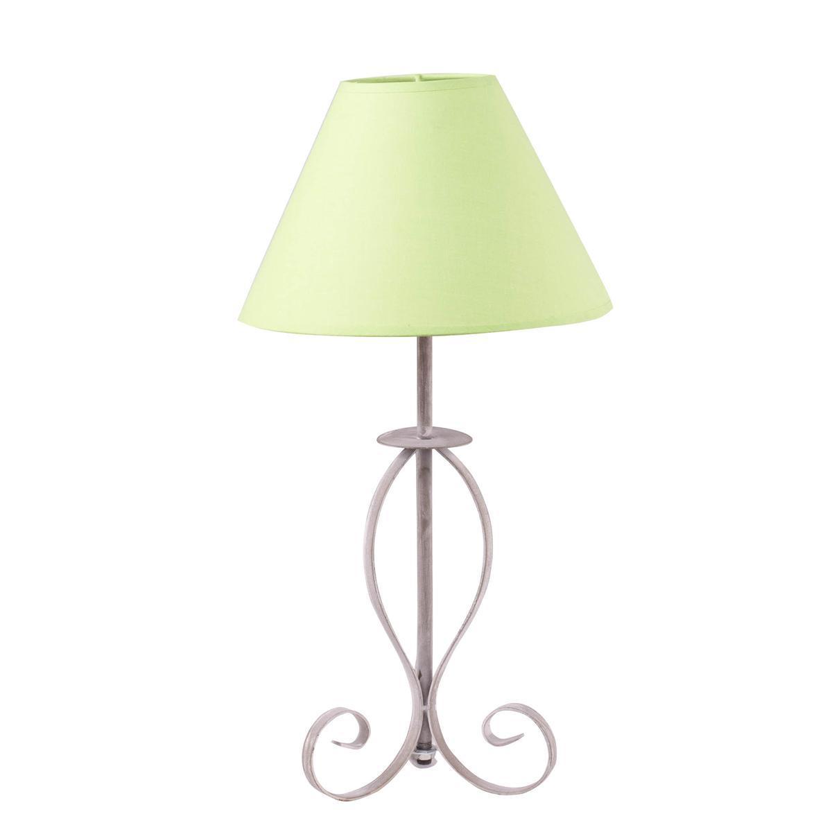 Lampe campagne - Acier et polyester - 25 x 25 x H 45 cm - Vert