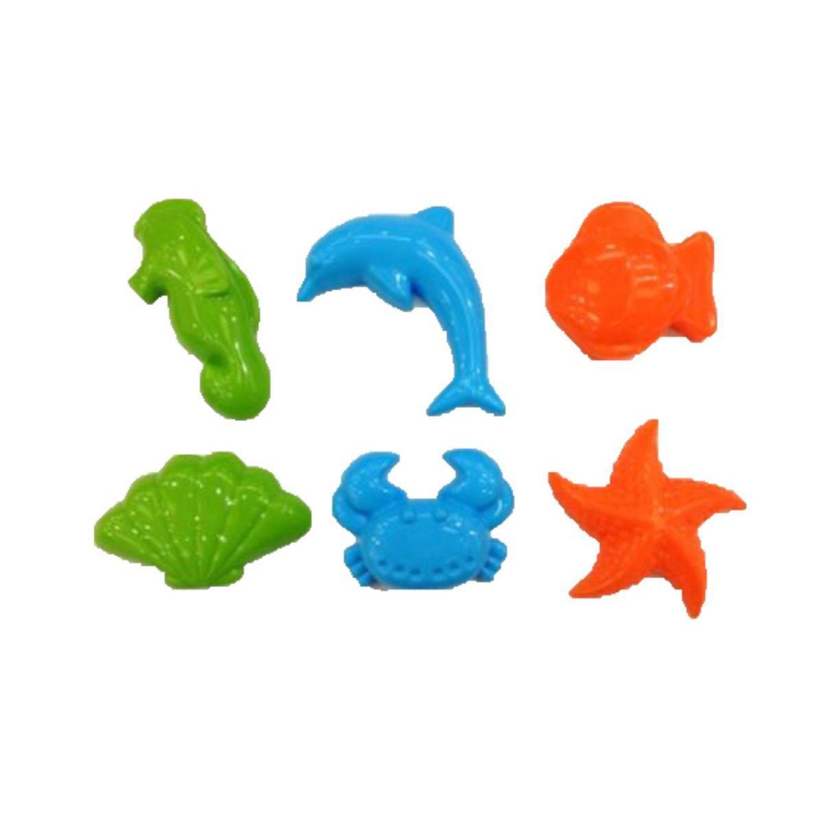 Moules pour sable lunaire - Plastique - 9 x 5 x 12,5 cm - Bleu, vert et orange