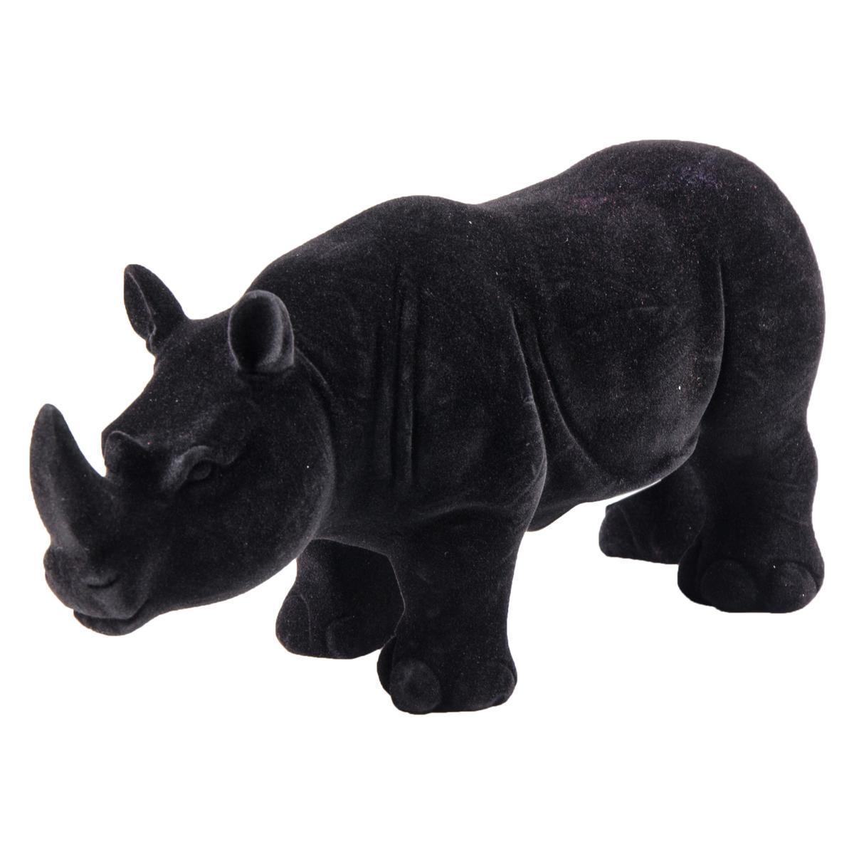 Statue rhinocéros en résine - 27 x 9,5 x 12,5 cm - Orange ou Noir