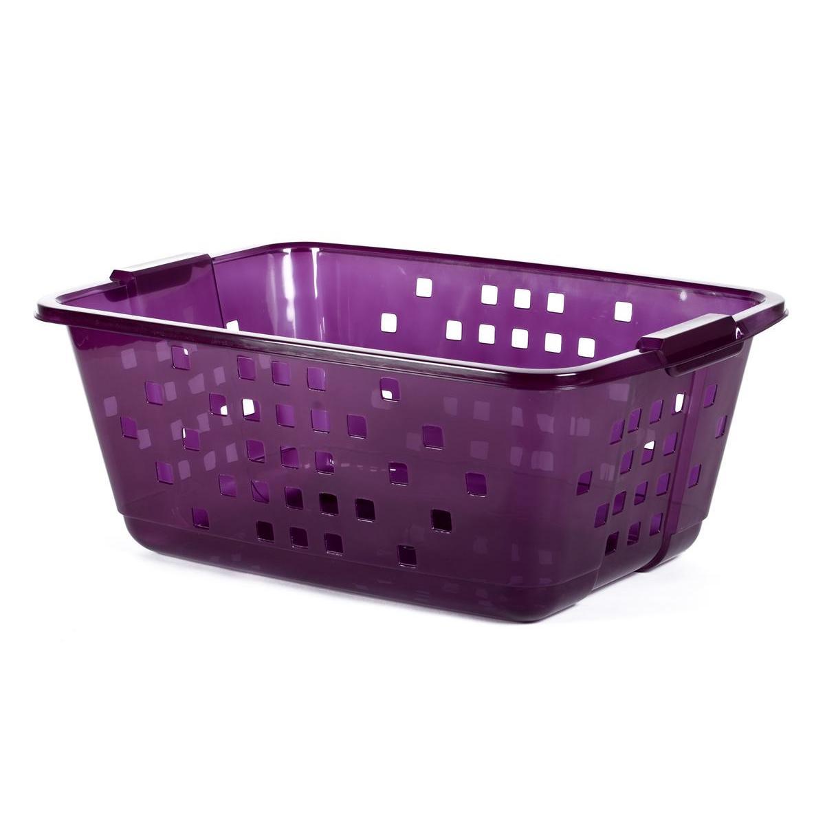 Panier à linge - Polypropylène - 62 x 44 x H 24 cm - Prune