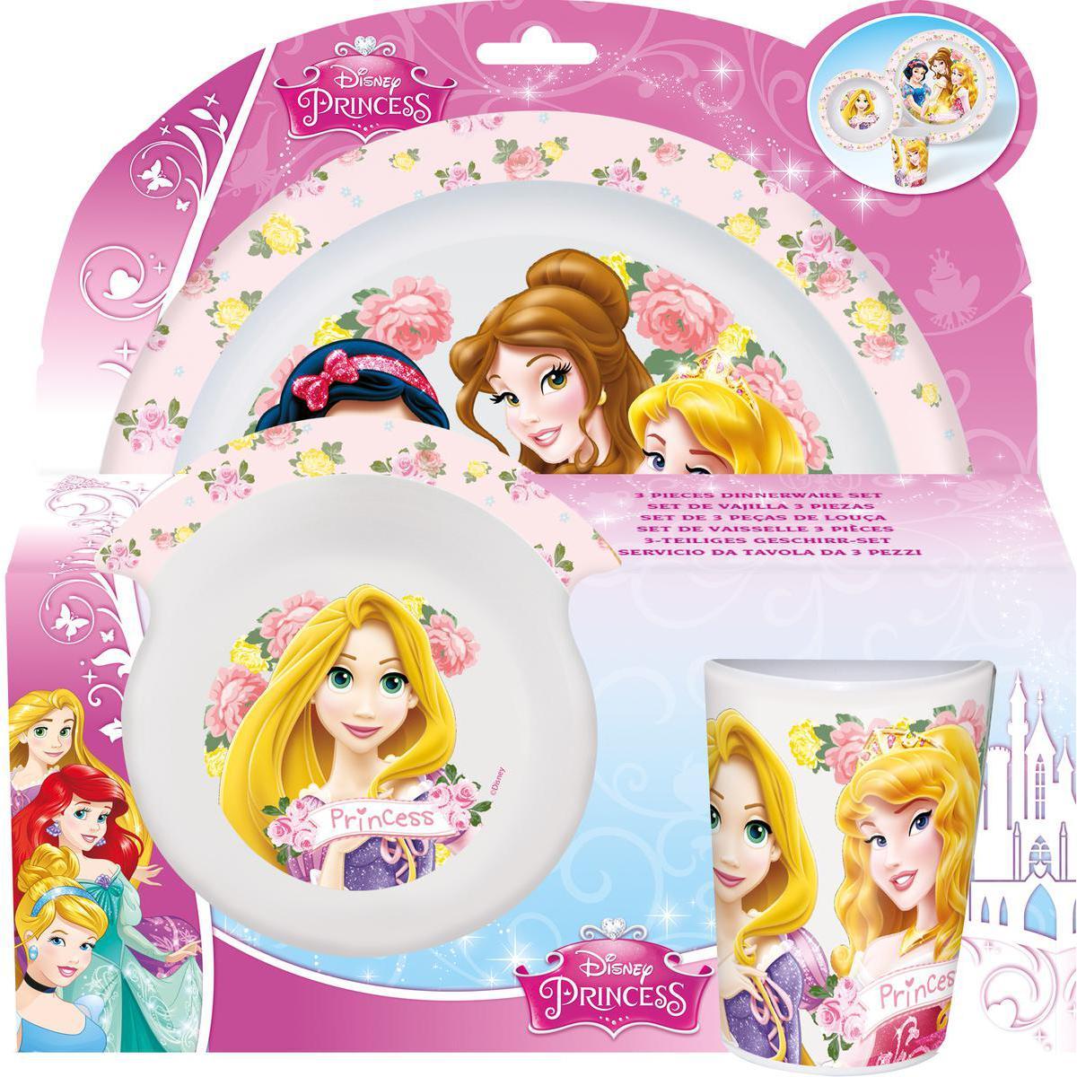 Set repas Princesses - Mélamine - - 22,5 x 23,5 x 7 cm - Multicolore